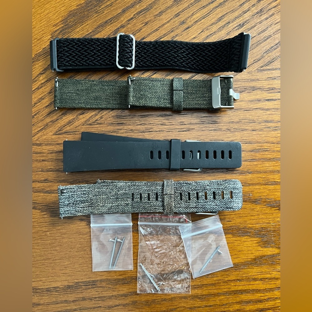 4 Bands for Fitbit Versa. Don’t know what model but should fit any one.